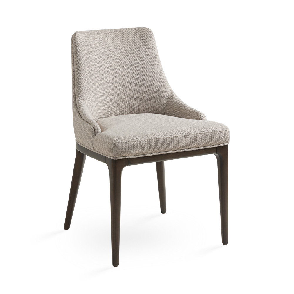 Everett Dining Chair: Grey Linen